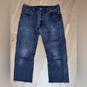 Levi's Straight Fit 501s Washed Black Jeans